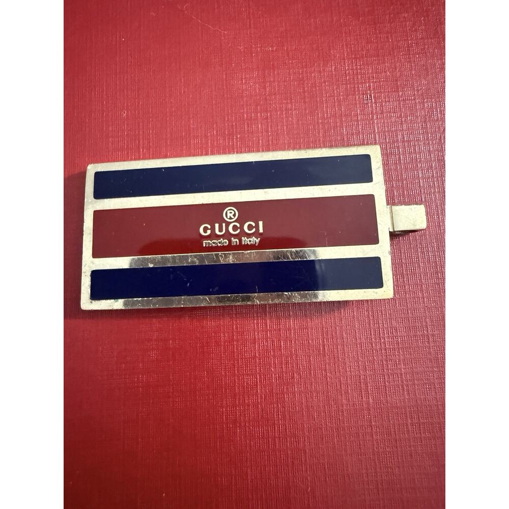 Vintage Gucci Enamel Stripe Keychain Charm Italy INCOMPLETE Missing Ring